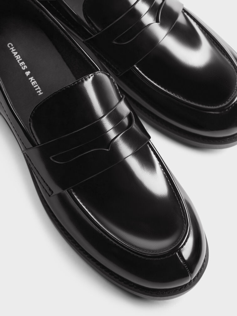 Arven Penny Loafers, Black Boxed, hi-res