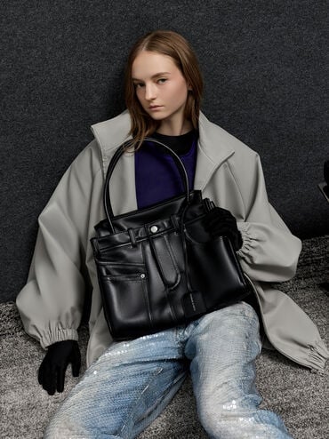 Arita Jeans Tote Bag, Noir, hi-res