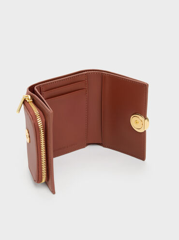 กระเป๋าสตางค์ใบสั้นรุ่น Behn, สีอิฐ, hi-res