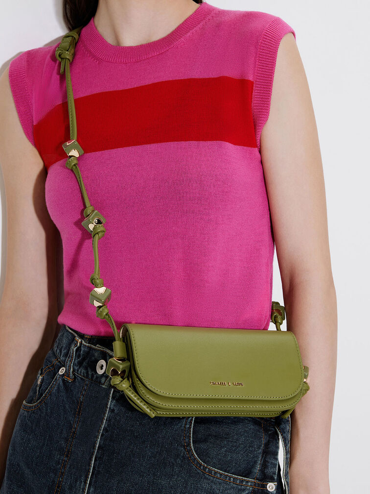 Cube Knotted Elongated Crossbody Bag, , hi-res