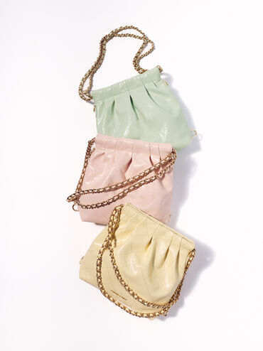 กระเป๋าเป้สองฟังก์ชันดีไซน์สายโซ่รุ่น Duo, สีซอฟต์พิงค์, hi-res