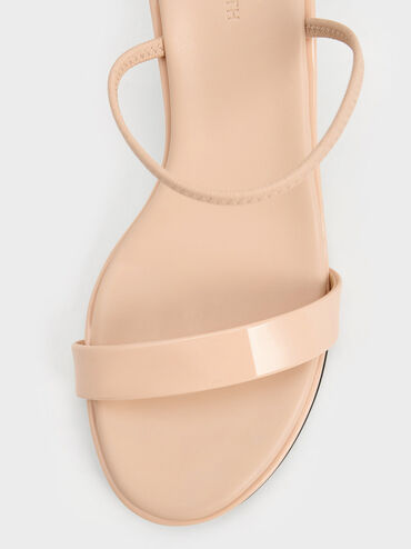 Patent Strap Kitten-Heel Slingback Pumps, Blush, hi-res