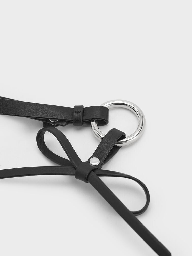 Bow Micro Bag Charm, Noir, hi-res