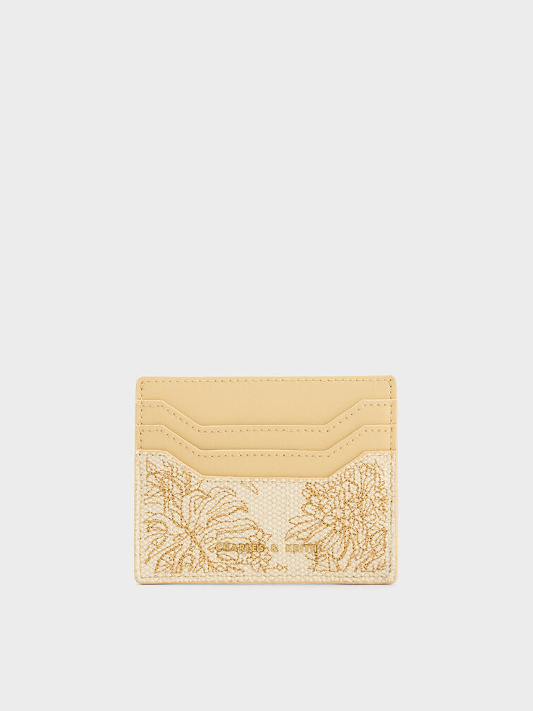 Floral Illustrated Canvas Cardholder, , hi-res