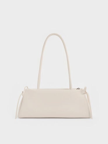 Hazel Bow Elongated Trapeze Shoulder Bag, Meringue White, hi-res