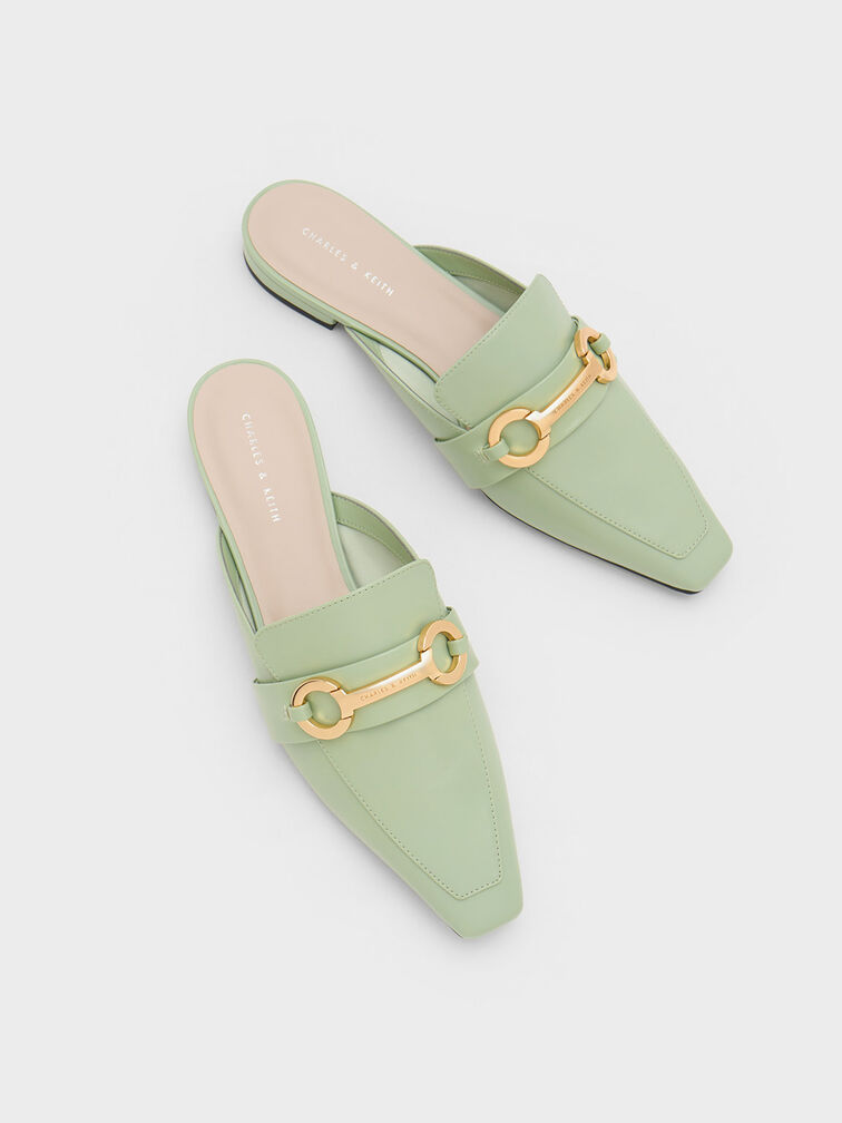 Metallic Accent Tapered Flat Mules, , hi-res