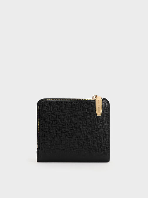 Top Zip Small Wallet, Black, hi-res