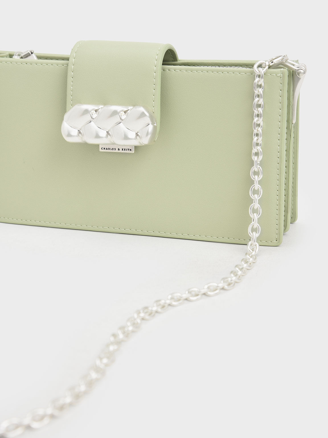 Abby Embellished Phone Pouch, Mint Green, hi-res