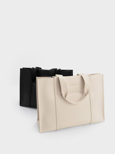 Shalia Tote Bag, สีเบจ, hi-res