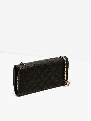Mini Chain Handle Quilted Wallet, , hi-res