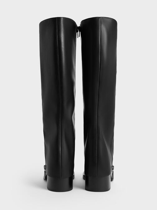 Louise Side-Zip Knee-High Boots, Black, hi-res