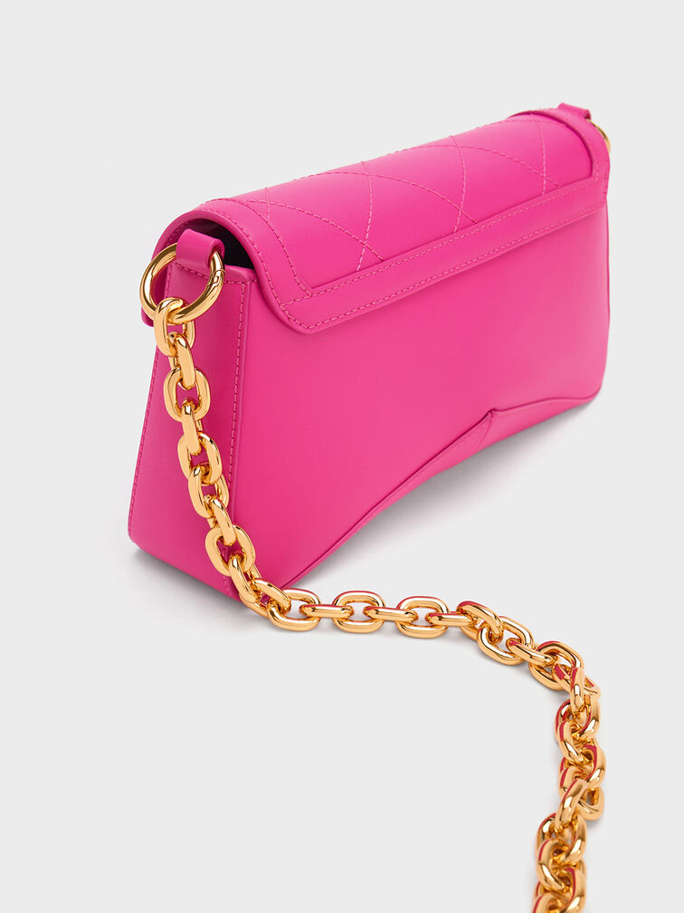 Arley Scarf Chain-Link Trapeze Bag, , hi-res