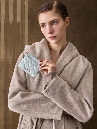 Duo Quilted Card Holder, Sea Salt Blue, hi-res