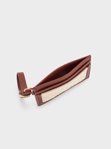 Scottie Canvas Card Holder, Brick, hi-res