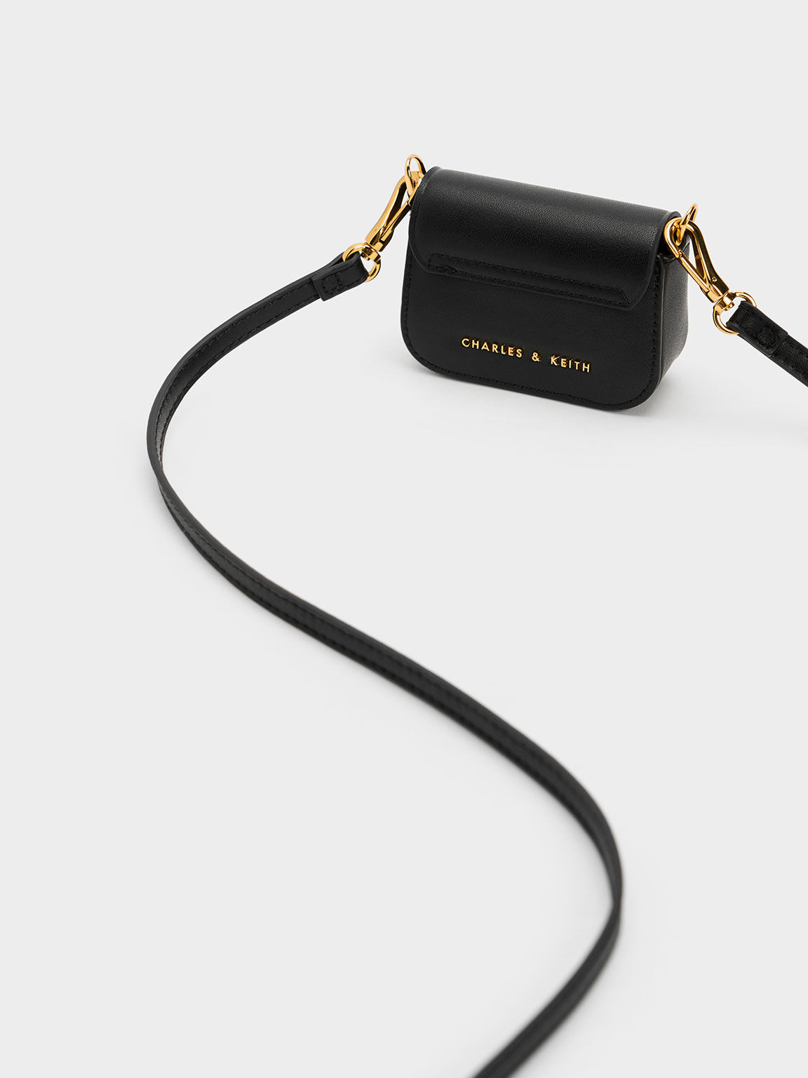 Black Micro Koa Square Push Lock Bag CHARLES KEITH TH