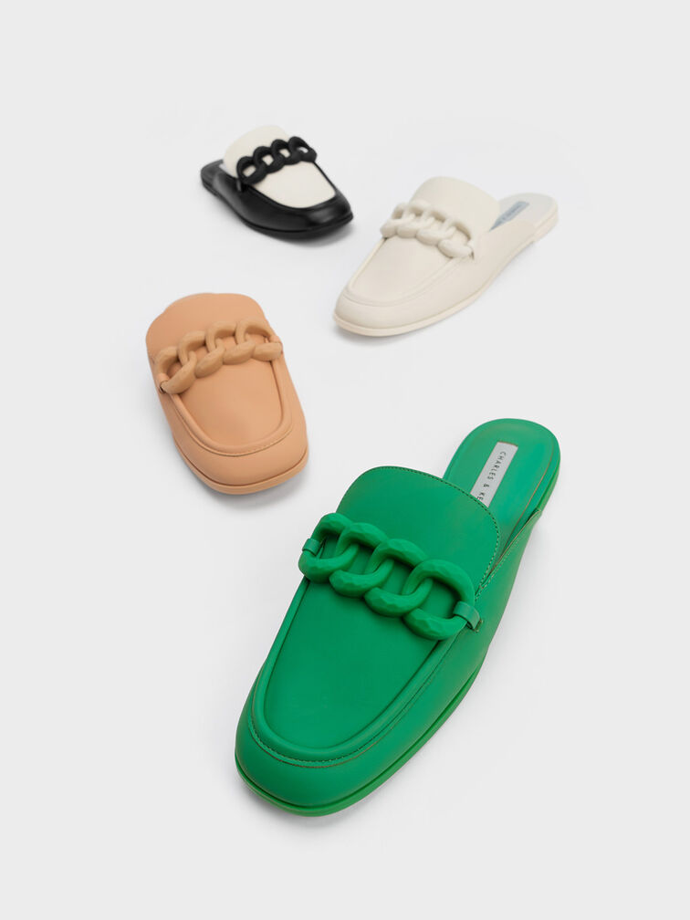 Chunky Chain Two-Tone Loafer Flats, , hi-res