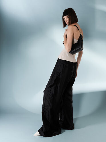 กระเป๋าสะพายข้างรุ่น Everleigh, สีดำ, hi-res