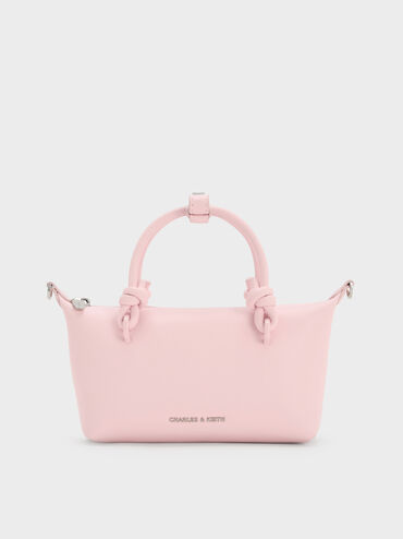 กระเป๋าโท้ทหูจับแบบปมรุ่น Sammie, สีคอตตอนแคนดี้พิงค์, hi-res