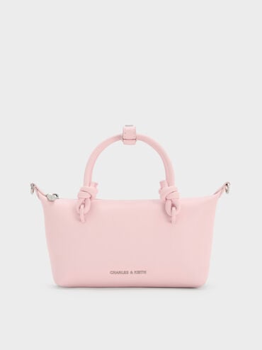 กระเป๋าโท้ทหูจับแบบปมรุ่น Sammie, สีคอตตอนแคนดี้พิงค์, hi-res