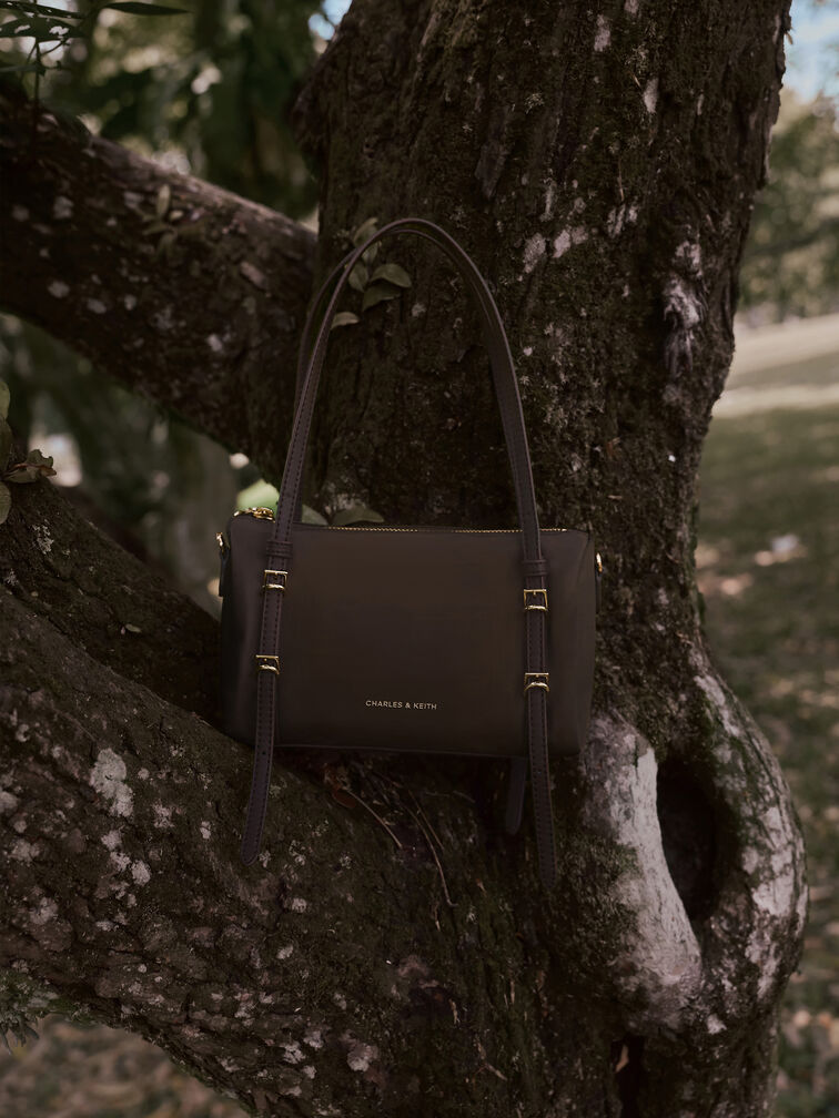 Mini Levy Nylon Shoulder Bag, Espresso Brown, hi-res