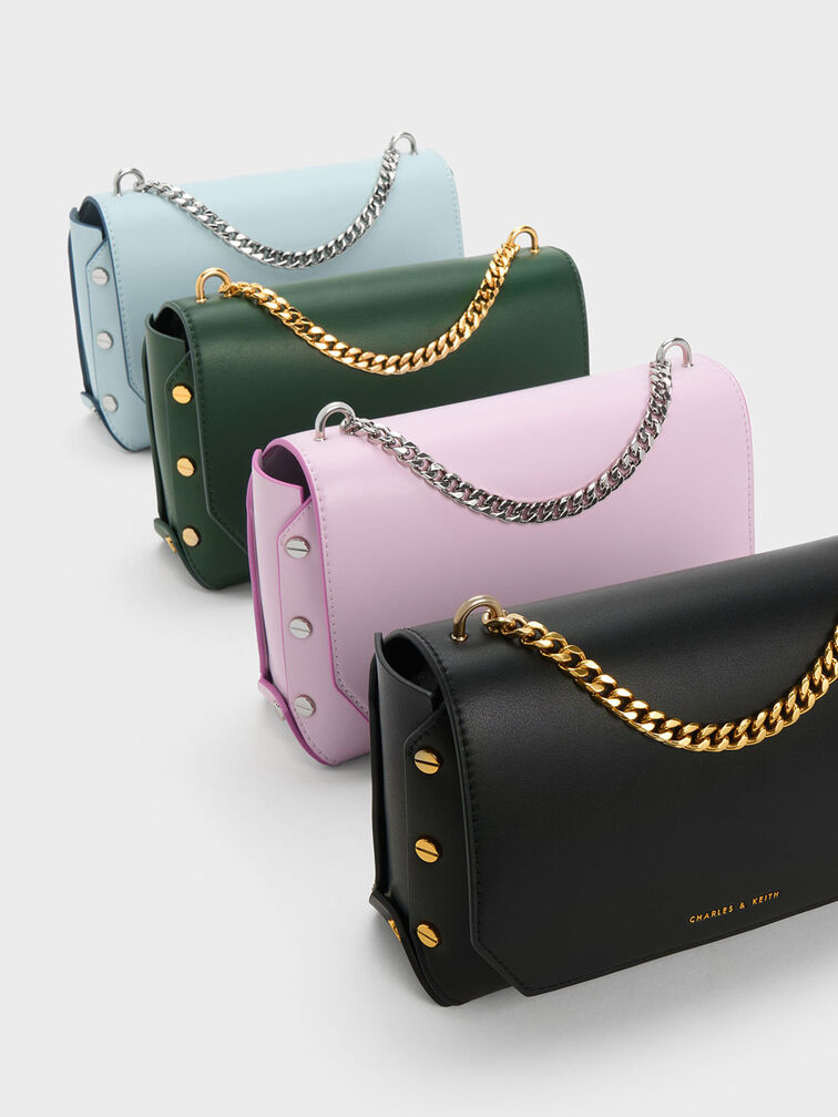 Metallic Accent Front Flap Bag, , hi-res