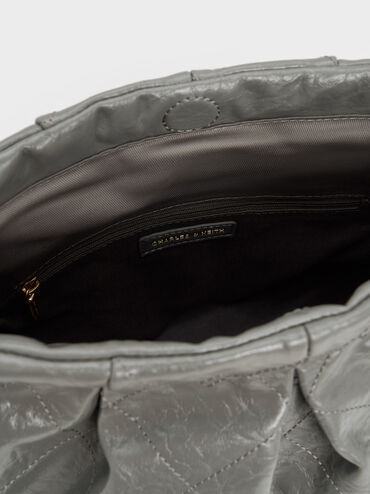 กระเป๋าโฮโบดีไซน์สายโซ่แบบคู่รุ่น Duo, สีเทา, hi-res