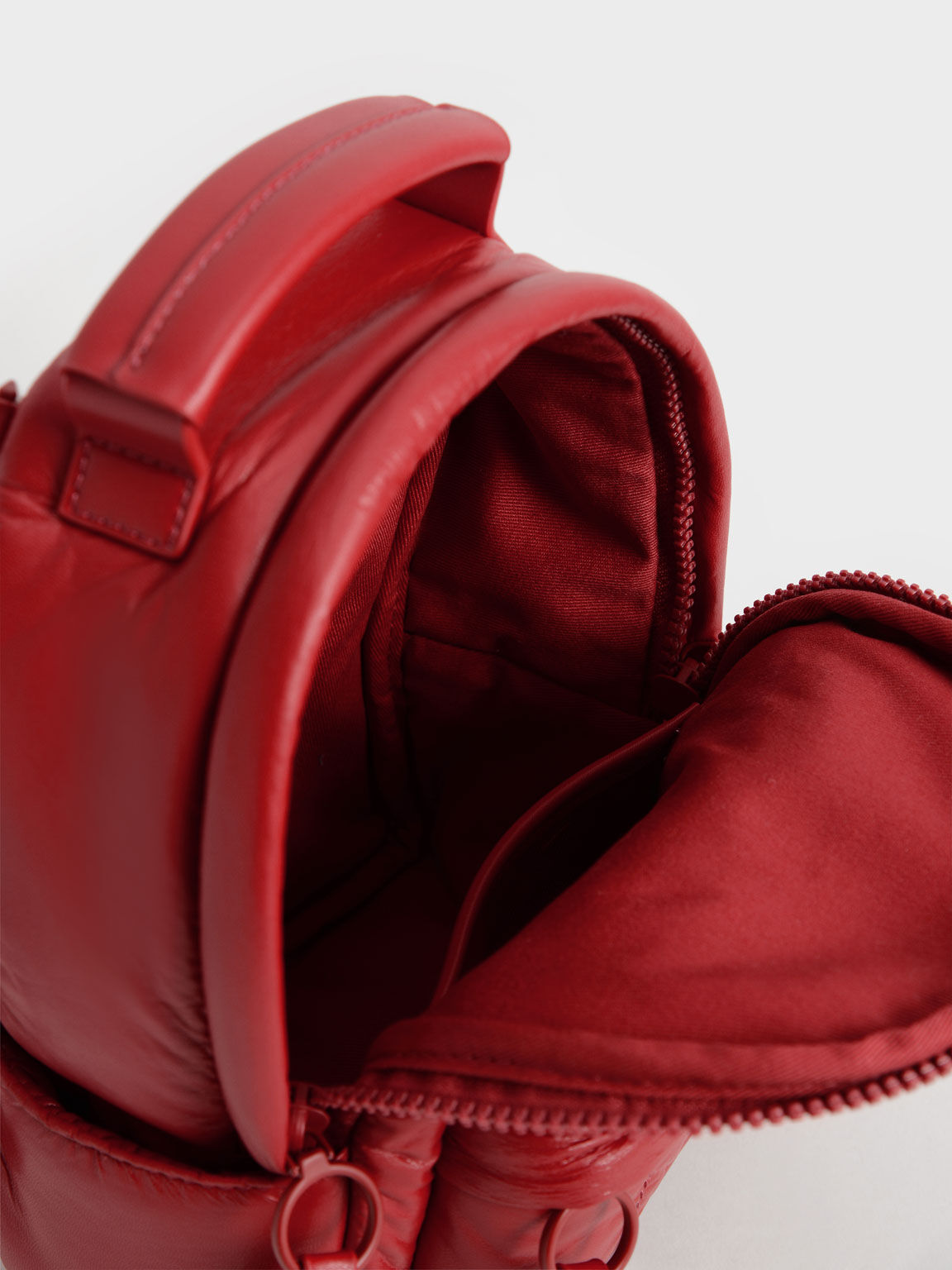 Lin Puffy Backpack, Red, hi-res