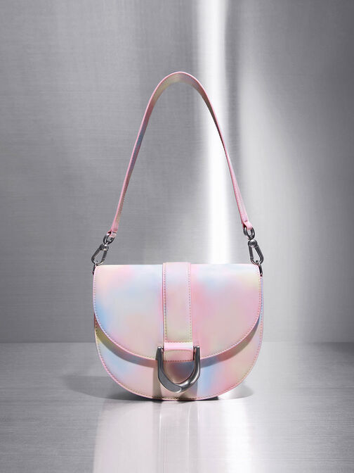Gabine Swirl-Print Saddle Bag, , hi-res