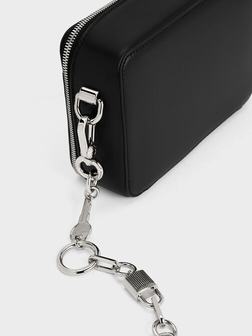 Lock & Key Chain Handle Bag, , hi-res