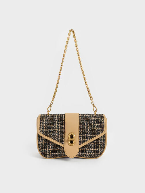 Aubrielle Tweed Panelled Crossbody Bag, , hi-res