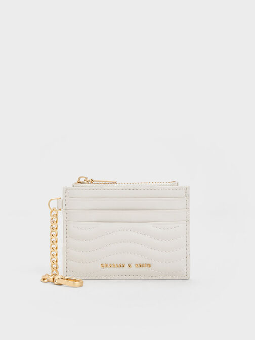 Aubrielle Stitch-Trim Zip Card Holder, , hi-res