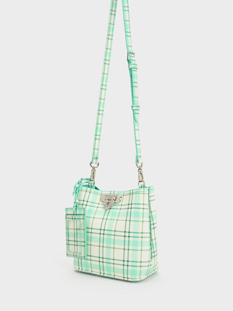 Alcott Checkered Bucket Bag, , hi-res