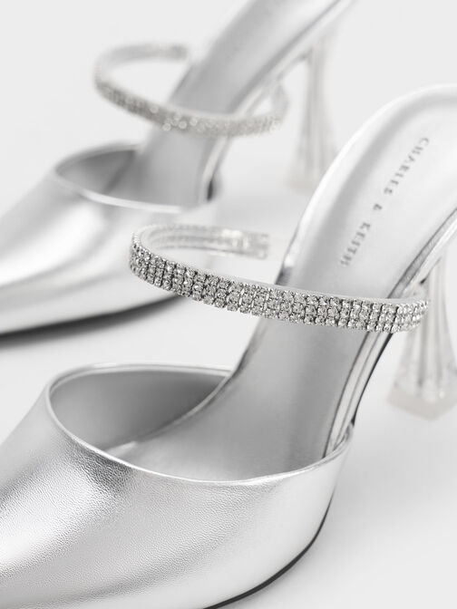 Gem Strap Metallic Mules, , hi-res