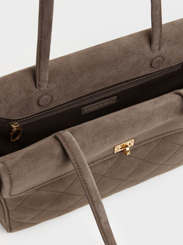 XL Apfra Quilted Tote Bag, Stone Grey, hi-res
