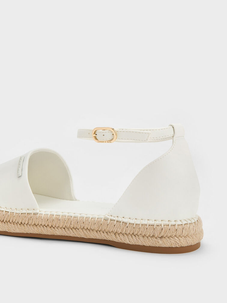 Ankle-Strap Espadrille Flats, สีชอล์ค, hi-res