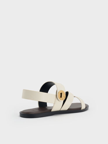 Yara Turn-Lock Strappy Sandals, White, hi-res