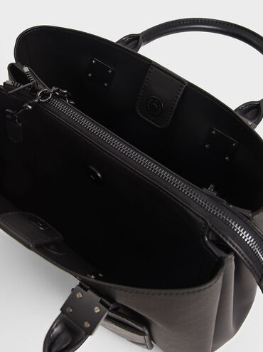 Double Top Handle Structured Bag, , hi-res