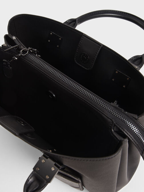 Double Top Handle Structured Bag, , hi-res