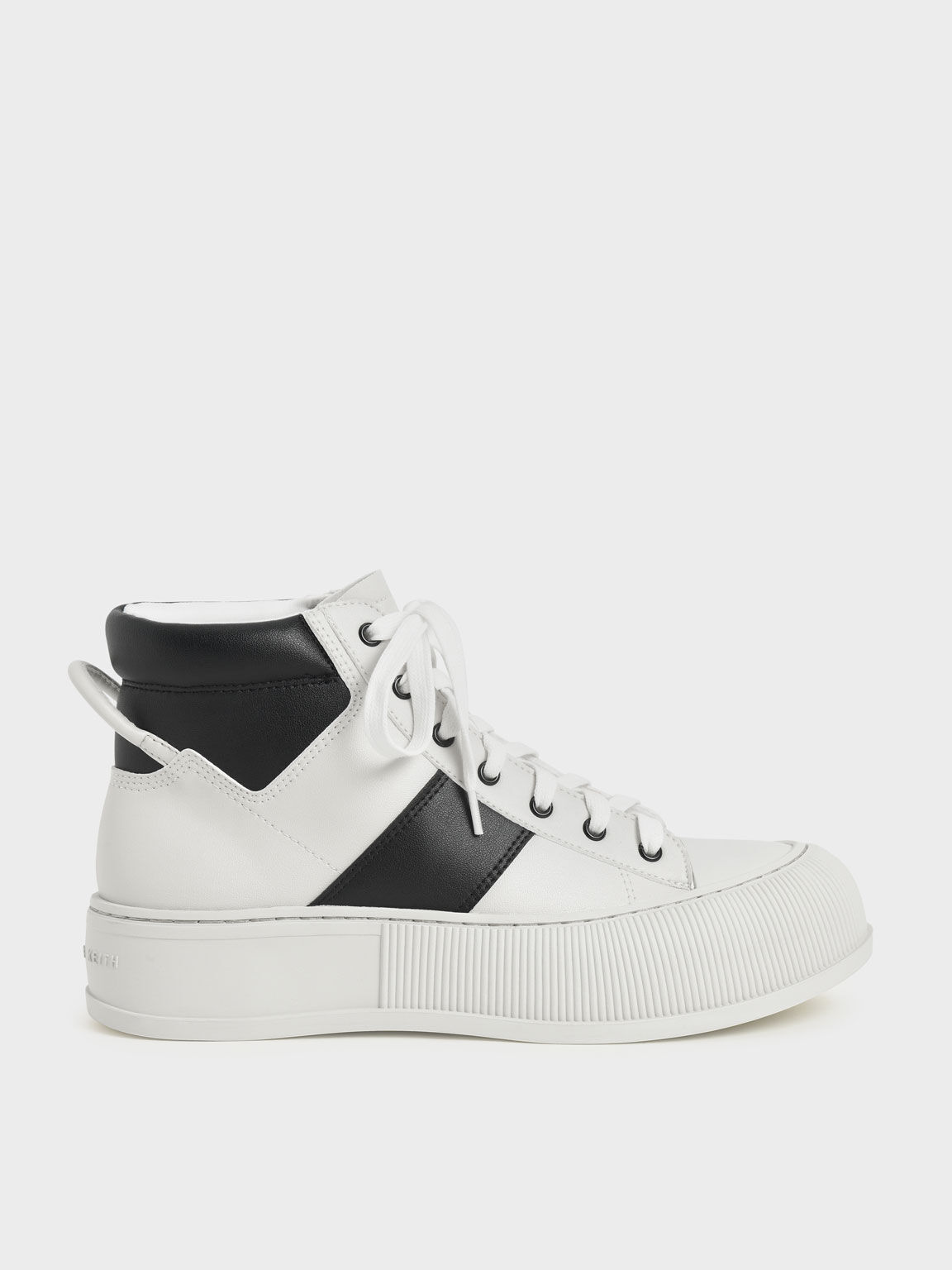 Two-Tone High-Top Sneakers, Black Textured, hi-res