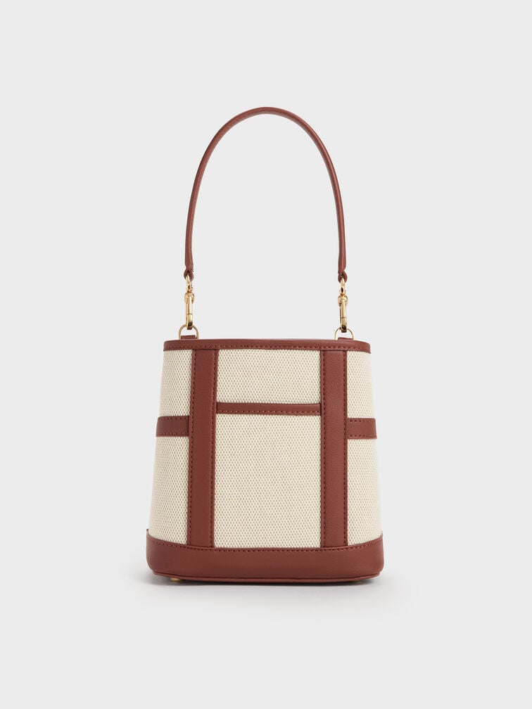 Scottie Canvas Bucket Bag, Brick, hi-res