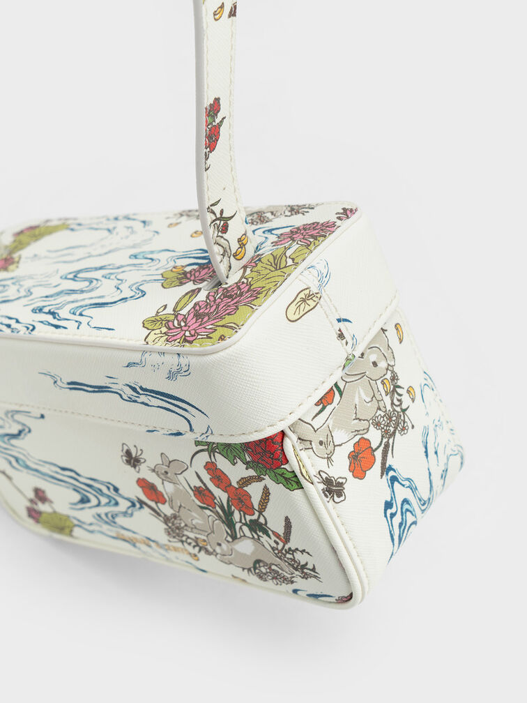 Rabbit Illustrated Boxy Bag, , hi-res