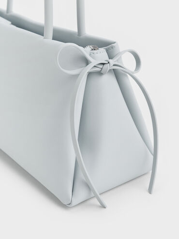 Hazel Bow Elongated Trapeze Shoulder Bag, Sea Salt Blue, hi-res