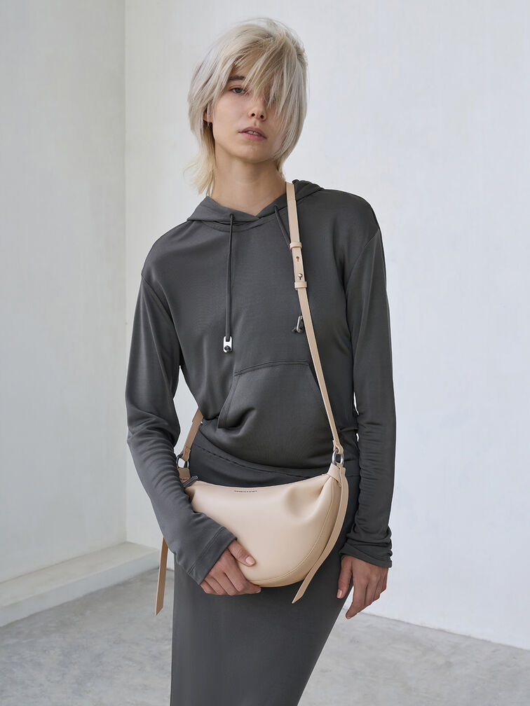 Calla Half-Moon Bag, Oat, hi-res