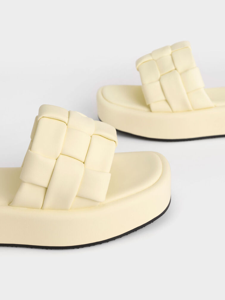 Interwoven Strap Platform Sandals, , hi-res