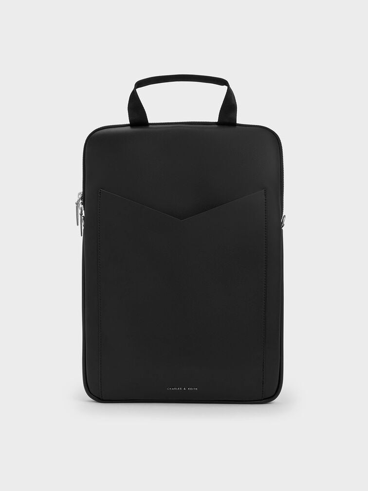 Gaia Laptop Bag, สีดำอะไหล่สีเงิน, hi-res