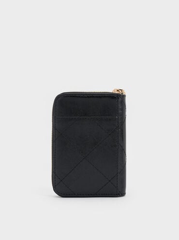 Apfra Quilted Wristlet, Black, hi-res