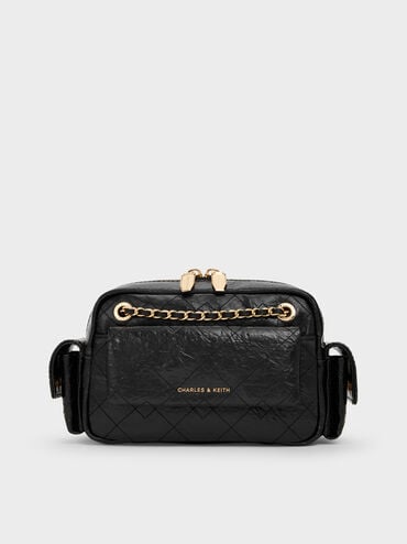 Duo Quilted Crossbody Bag, Black, hi-res