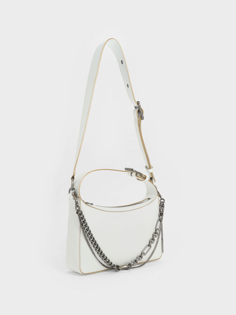 Jules Leather Chain-Embellished Bag, , hi-res