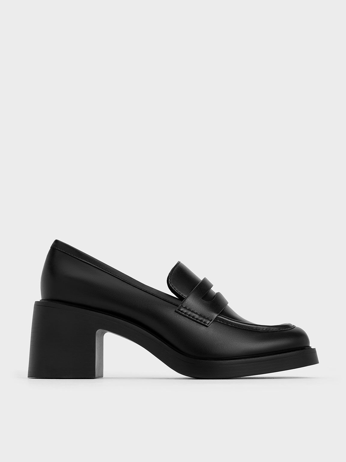 Black Hester Loafer Pumps CHARLES KEITH TH