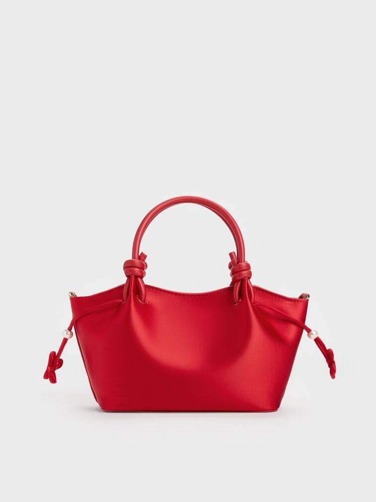 Sammie Pearl-Butterfly Knotted-Handle Tote Bag, Red, hi-res